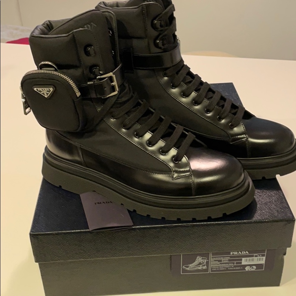Brand new Prada Black Monolith Boots Size 8.5